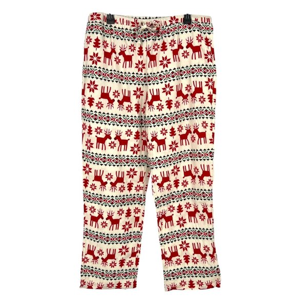 Hanna Andersson Dear Deer Reindeer Organic Cotton Pajamas Red White Size Medium - Picture 8 of 12